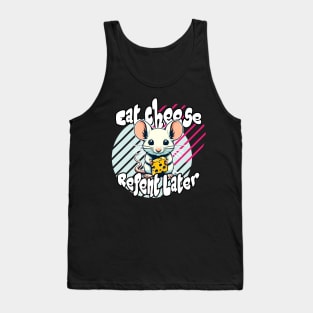 Eat Cheese, Repent Later: Whimsical Mouse in Yellow and Blue Tank Top